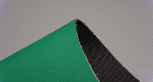 NC nylon conveyor belt, 4.6nm strength, 2mm thickness, green top, black fabric bottom.