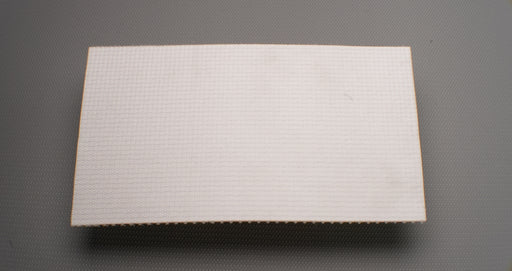 Front side view of PU conveyor belt with 0.95mm thickness, white impregnated top color.
