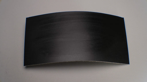 Front side view of PVC conveyor belt with 2mm thickness, black smooth top color.