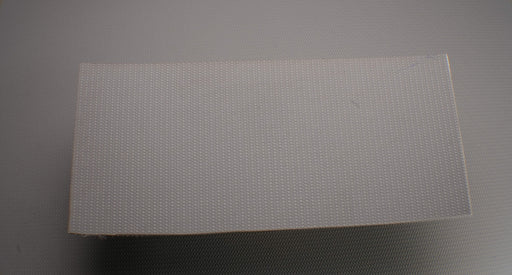 Front side view of PVC conveyor belt with 2.2mm thickness, grey snake skin top color.