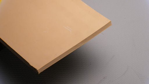 Back view of Puregum tan rubber with 3/8 inch thickness, tan color, 40 durometer, 3000 psi tensile strength, and 700% elongation.