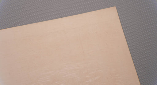Front view of Puregum tan rubber with 1/16 inch thickness, tan color, 40 durometer, 3000 psi tensile strength, and 700% elongation.