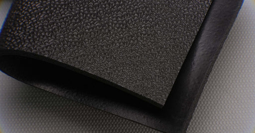 Black top surface of rubber conveyor belt with 3/8 inch thickness