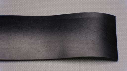 MOR rubber conveyor belt showing the top side. The material is black with a thickness of 3/16", 50 durometer, and suitable for temperatures between -20F to +170F.