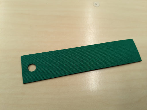 NC nylon conveyor belt with green diamond surfacing top and black diamond surfacing bottom, 1.4mm thickness.
