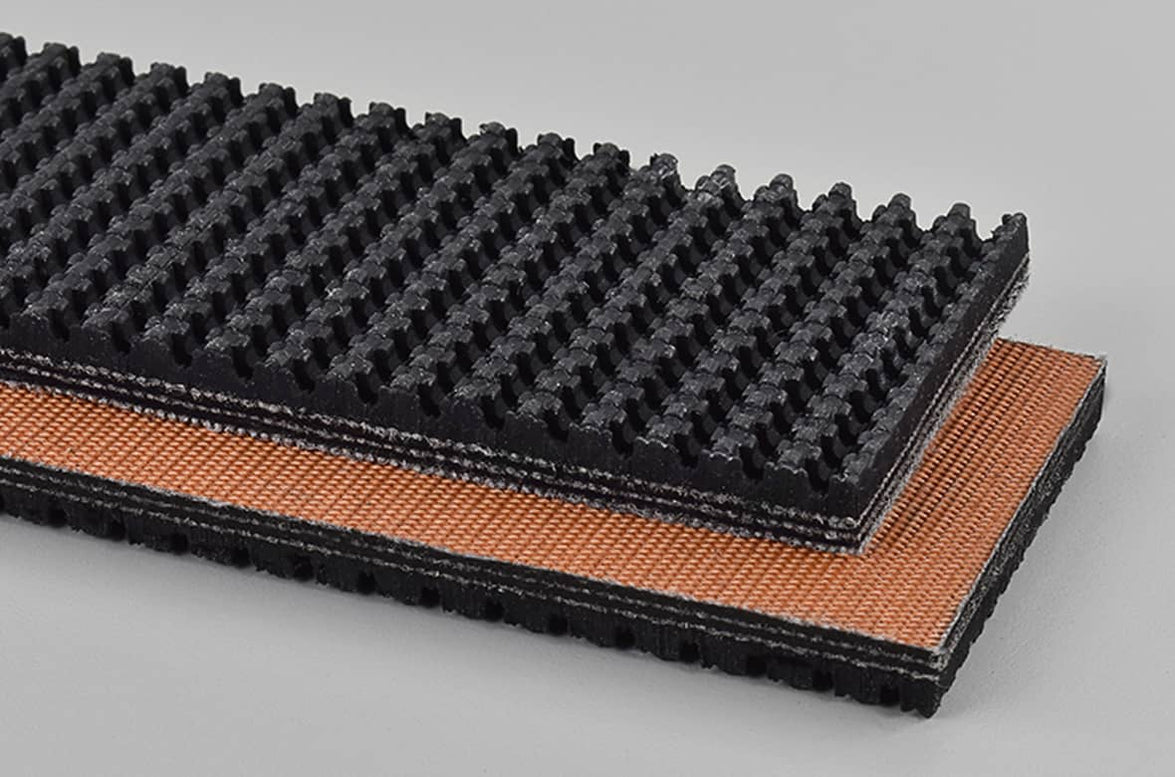 3 Ply 225 Black Roughtop x Bare — conveyor-belt.com