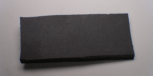 Back side view of EPDM rubber conveyor belt with 1 inch thickness, black color, open cell fabric.