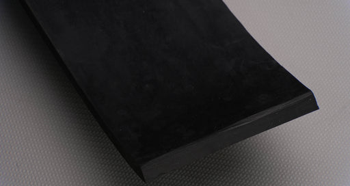 Back side view of MOR rubber conveyor belt with 1/2 inch thickness, black color, top and bottom rubber.