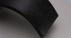 Dual side view of MOR rubber conveyor belt with black top and bottom, 1/16" thickness