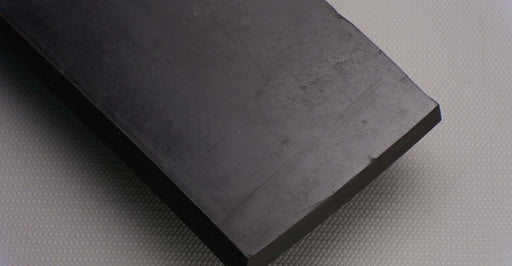 Alternate front side view of MOR rubber conveyor belt with 3/4 inch thickness, black color, top and bottom rubber.