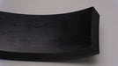 Front side view of MOR rubber conveyor belt with 1/4 inch thickness, black color, top and bottom rubber.