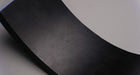  Front side view of MOR rubber conveyor belt with 3/4 inch thickness, black color, top and bottom rubber, showing materials.