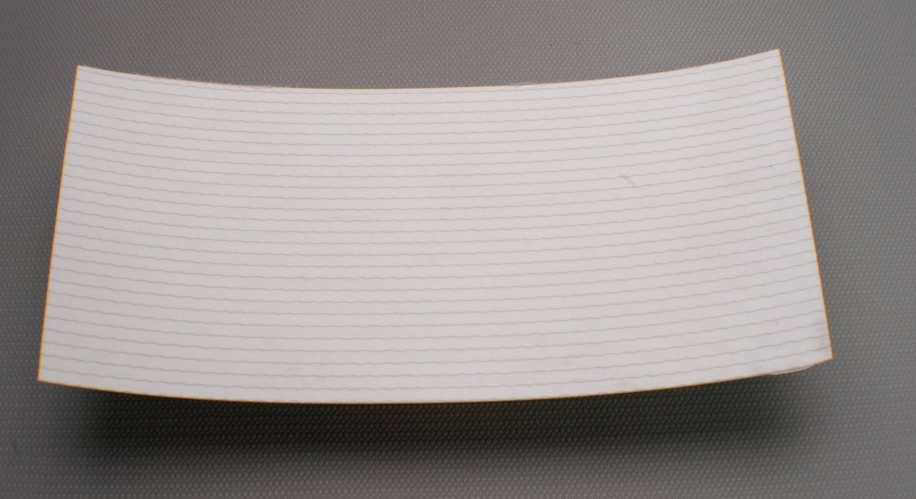 Front side view of PU conveyor belt with 1.2mm thickness, white mat top color.
