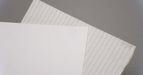  View showing both front and back sides of PU conveyor belt with 1.2mm thickness, white mat top color, and white fabric bottom color.