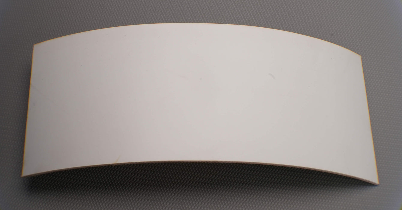 Front side view of RBR conveyor belt with 3.15mm thickness, white color, 3 layers, woven fabric, and 26nm strength.