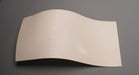 Bottom view of rubber conveyor belt with smooth white surface, 1/16 inch thickness, and temperature range of -22°F to +176°F.