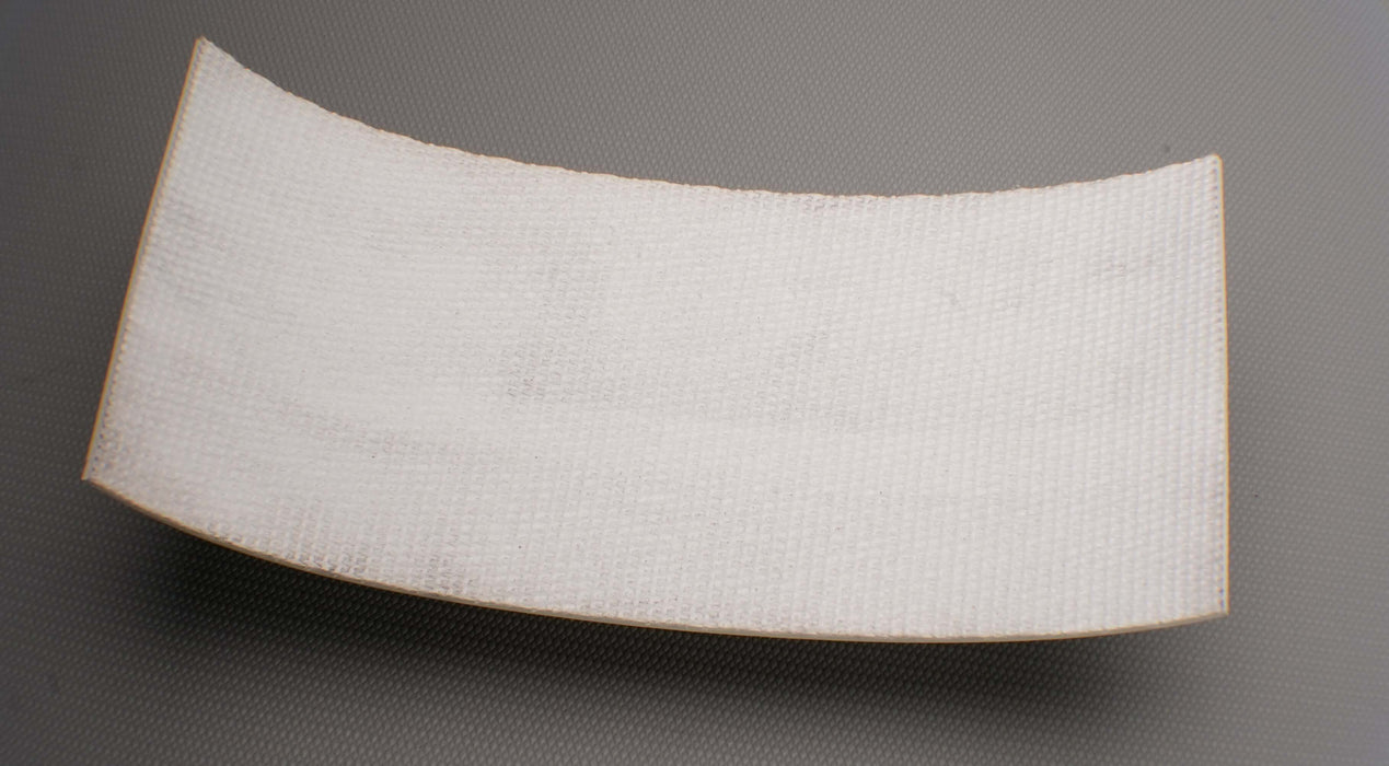 Bottom back view of the white PU monofilament conveyor belt with fabric side, 0.6mm thickness.